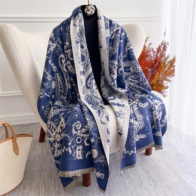 Luxe Winter Kasjmier Sjaal Dames Paisley Print Sjaal Wrap Zachte Pareo Elegante Poncho Vrouwen Warme Deken Echarpe Pashmina 63X180cm gray
