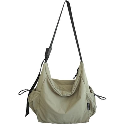 Sac à bandoulière rétro en nylon de grande capacité pour femme, sac à bandoulière à texture simple, sac à bandoulière tendance, décontracté et polyvalent pour couple gray