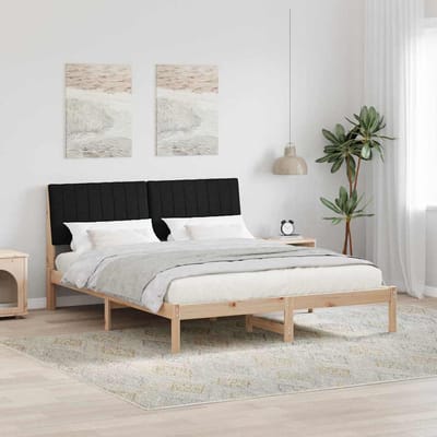 vidaXL - Bedframe - met - hoofdeinde - Bruin - 160 - x - 200 - cm - Massief - grenenhout