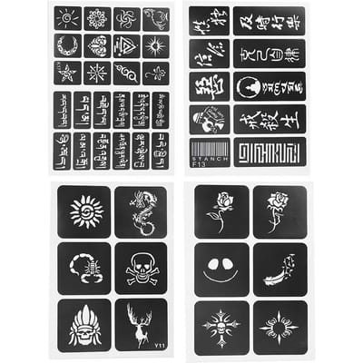 Semi-permanente Kleine Tattoo Stencils Airbrush Tijdelijke Templates gray