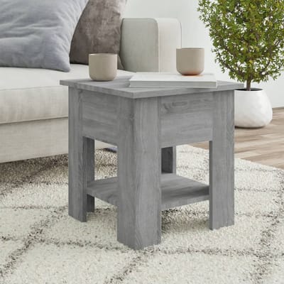vidaXL - Salontafel - 40x40x42 - cm - bewerkt - hout - grijs - sonoma - eikenkleurig