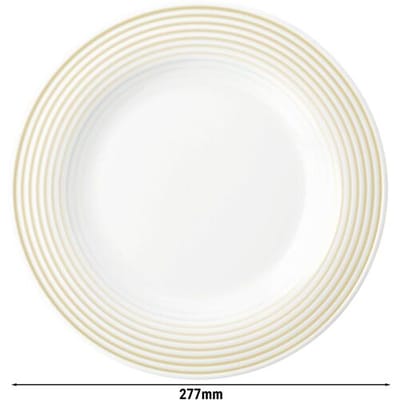 (6 stuks) SELTMANN WEIDEN Bord - plat - Ø 280mm - Zandbeige Wit / Geel