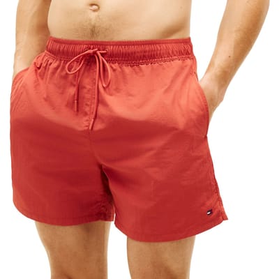 Tommy Hilfiger Medium Drawstring Swim Trunk Terra Red Maat: S | Zwembroeken Outlet | Heren | Rood