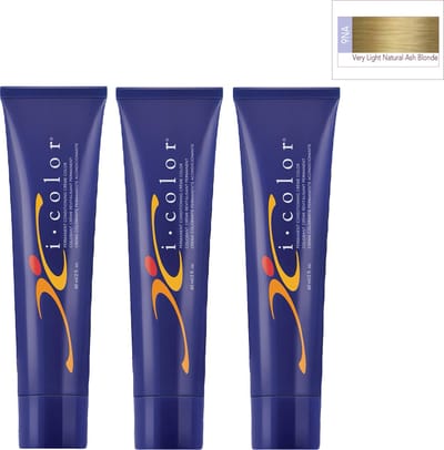 ISO i color Permanent Conditioning Crème Color 60ml 9NA Very Light Natural Ash Brown x 3 tubes