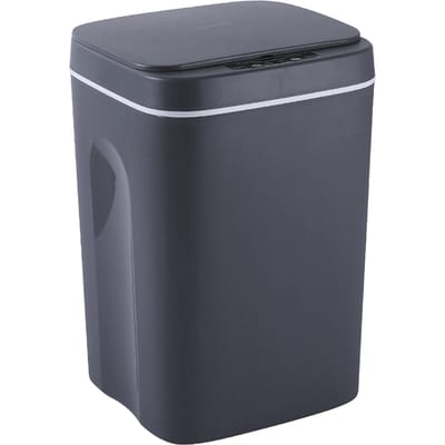 Poubelle Automatique 16L Étanche Sans Contact Capteur de Mouvement Infrarouge Poubelle Intelligente avec Couvercle pour Salle de Bain Cuisine black