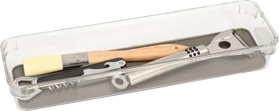 5Five Keuken lade organizer bakje - Set van 2x stuks - 1-vaks - Tidy Smart serie - kunststof - 9 x 32 x 4,5 cm