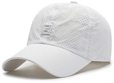 Geperforeerde Baseball Cap – Ademende, Sneldrogende Sportpet met Verstelbare Pasvorm en Zonbescherming voor Heren en Dames – Wit