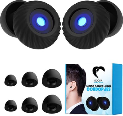 EdoFa Sonic Seals Oordoppen – 32 dB Gehoorbescherming – Comfortabel en Herbruikbaar – Voor Slaap, Werk, Festivals & Reizen – 4 Maten (S/M/L/XL)