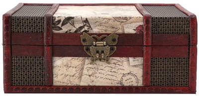 Store_8 - Retro Vintage Houten Opbergdoos - Decoratieve Organizer - Pad met slot - Sieraden Schatkist - Voor boeken en documenten - Kleine decorati...