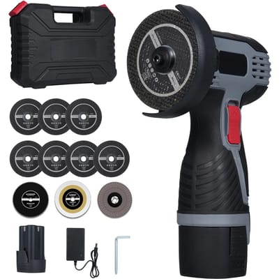 Meuleuse d'angle sans balais 17 000 tr/min, meuleuse d'angle sans fil, outil de meulage électrique, mini meuleuse d'angle Upgrade Package & 1 Battery-US plug noir