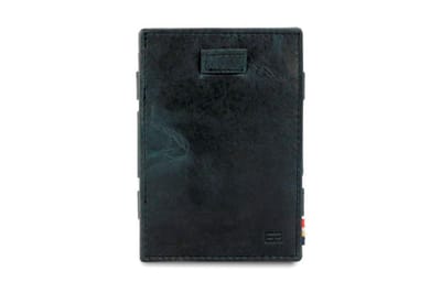 Garzini Magic Wallet Cavare met Card Sleeve en Muntvak RFID Leder Brushed Zwart
