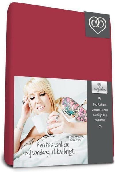 Bed-fashion - Jersey Hoeslaken - 140 x 200 cm - Warm Rood