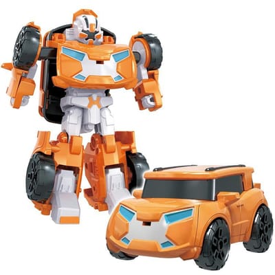 Mini Tobot Transformeerde Auto Naar Robot Speelgoed Korea Cartoon Broers Anime Vervorming Vliegtuig Auto Brandweerauto Speelgoed orange