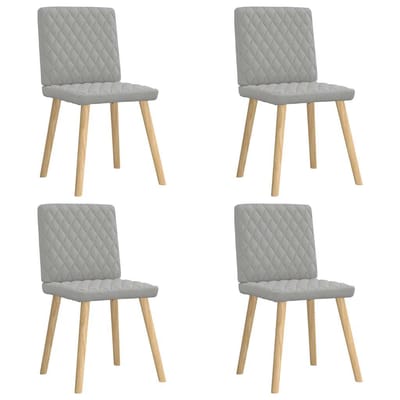 vidaXL Eetkamerstoelen 4 st stof wolk grijs