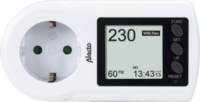 Alecto EM-17 Energiemeter NL - Stroomkosten in Eurocenten - Elektriciteitsprijs aanpasbaar / Zwart