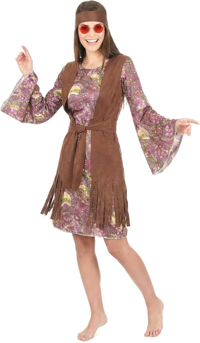 Vegaoo - Retro hippie psychedelische outfit voor vrouwen