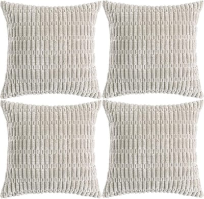 Decoratieve kussenslopen - Sierkussenhoezen - Woonkamer decoratie - Set van 4 - 45 x 45 cm - Lichtgroen