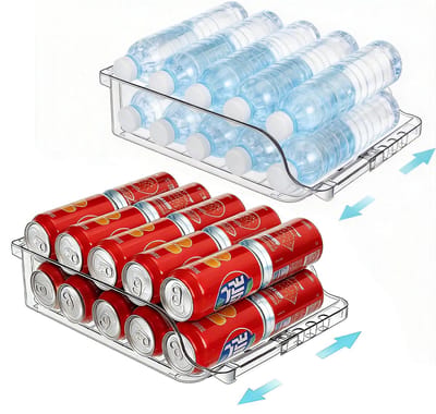 Dailygoods- Doosdispenser XXL - Opvouwbare Blikjeshouder - Koelkast Organizer - Drankenorganizer - Transparant - 33 x 16,5 x 13 cm - Drankenhouder