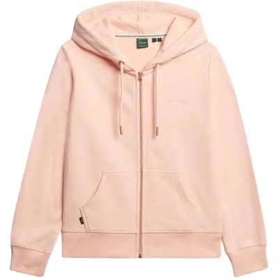 Superdry Essential Logo Hoodie met Rits Roze Grootte: 44