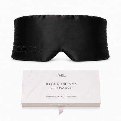 Ryce® Zijden Slaapmasker - Oogmasker - Vrouwen & Mannen - Full Cover - Cadeau - Zwart