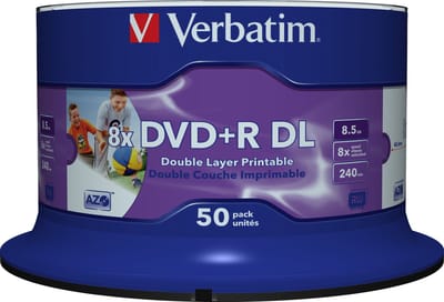 Verbatim 43703 DVD+R DL disc 8.5 GB 50 stuk(s) Spindel Bedrukbaar