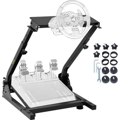 VEVOR stuurwielhouder voor racesimulator, compatibel met G29/G920/G27, Thrustmaster T300RS/TX, Fanatec – in hoogte verstelbaar (62–80 cm), opvouwbaar, stabiel, met rubberen voetjes