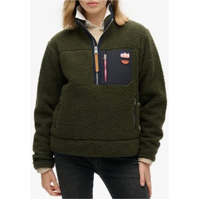 Zip-Up Knitwear with Front Pockets Wo - Green