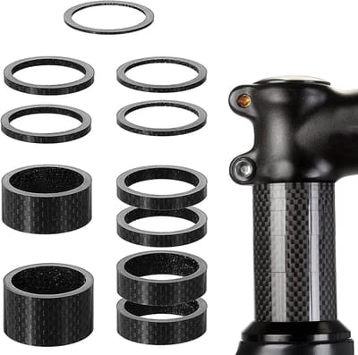 Racefiets Stuurpen Spacer Set - 11 stuks in 7 maten (1 mm/2 mm/3 mm/5 mm/10 mm/15 mm/20 mm)