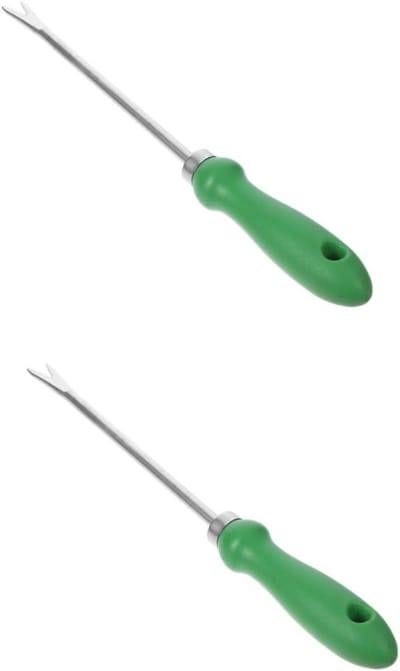 Wortelsteker Set - Handige Tuinhulp - Onkruid Wieden - Ergonomisch Ontwerp - 28.5 cm Lengte - Groen Zilver