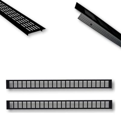 Aluminium Ventilatierooster 80 x 8 cm - Zwart - Ideale Oplossing voor Keuken, Badkamer, Toilet en Kast