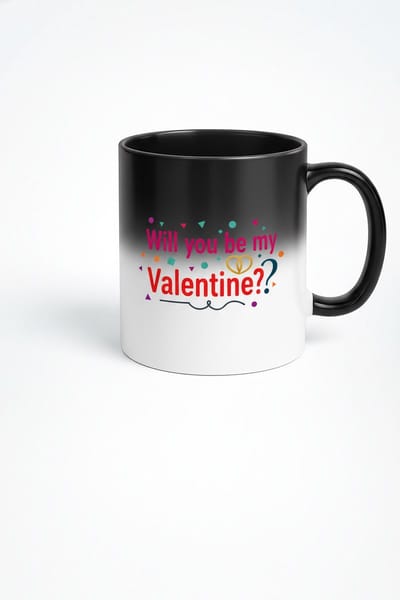 Magische Valentijn Mok - 'Will you be my Valentine??' Warmtegevoelige Mok voor een Romantisch Cadeau