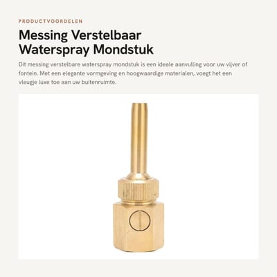 Dailygoods- Waterspray Mondstuk - Messing - Verstelbaar - Fontein - Tuin - Eenvoudige Installatie - Elegant Ontwerp