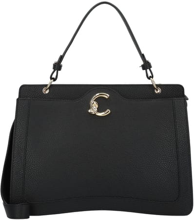 COCCINELLE Leren handtas schoudertas C-Me Handbag Grained Leather Noir zwart