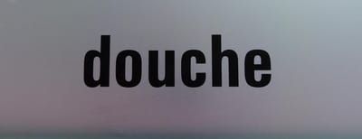Aluminium deurbordje tekst: douche | 5 jaar garantie | Zelfklevend | 130x50x0,5 mm