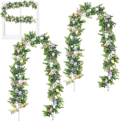 Paas slinger - Paasdecoratie - Feestelijke sfeer - Herbruikbaar materiaal - 17 meter - Groen