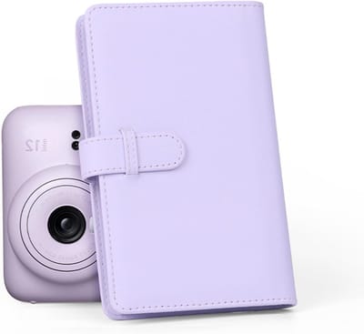 Compact Fotoalbum met 108 Pockets voor 3 Inch Foto's - Ideaal voor Instant Camera's, Film Foto's en Kaarten (Paars)