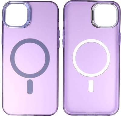 Magsafe Hoesje Geschikt voor de iPhone 16 - Magnetic Fashion Backcover Telefoonhoesje - Paars
