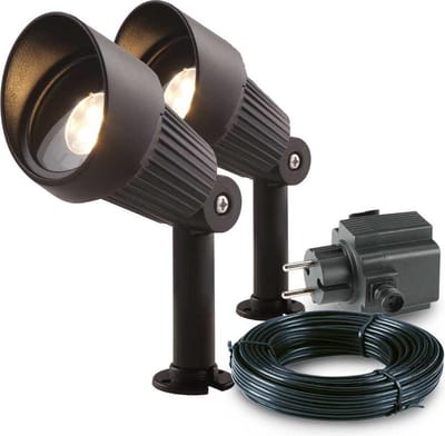 2x LED grond spot - 12V - 3 watt - complete set