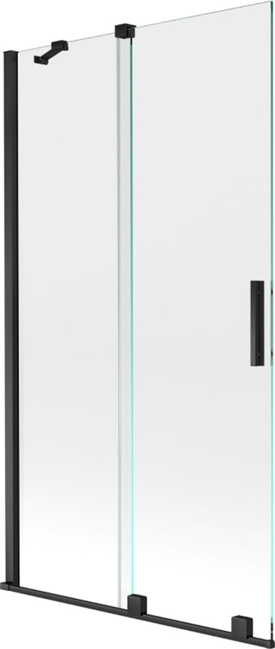 Mexen Velar badwand 2-delig schuifbaar 100 x 150 , transparant, zwart - 896-100-000-01-70