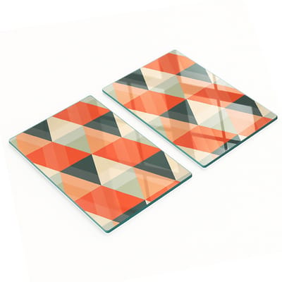 Keukenplanken van gehard glas met grafische geometrische figuren 2x40x52 cm