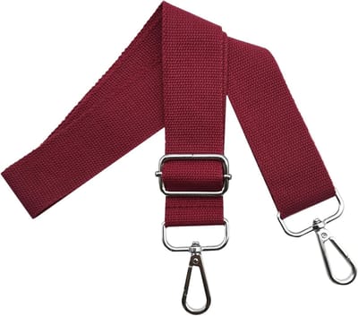 SnelShoppen - Verstelbare Tasband, Schouderriem, Bag Strap, 3.8 cm Breed, Met Zilveren Karabijnhaak, Draagriem Voor Handtassen, Vrouwen, Wijnrood, 80-