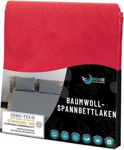hoeslaken 200x200cm - katoen Oeko Tex gecertificeerd - rood - 100% jersey hoeslaken 200x200
