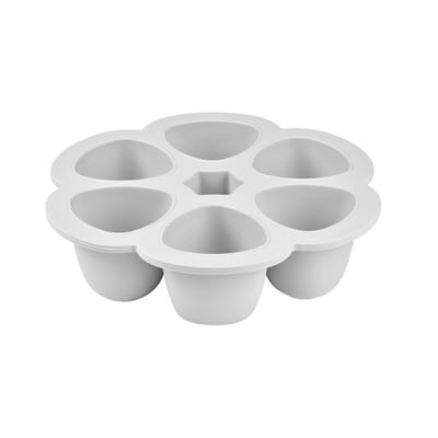 Béaba Siliconen Multiporties - 6x90 ml - Babyvoeding Opbergvorm - BPA-vrij - Grijs