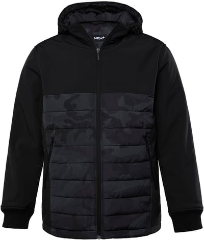 Men Plus - Heren - Gewatteerde jas capuchon ritszakken - Navy blauw - Maat L