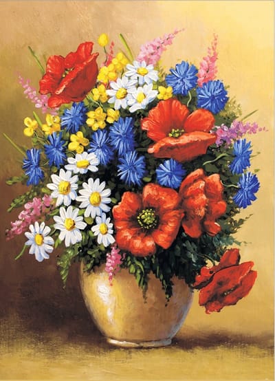 Diamond Painting 30x40cm - Rode Klaprozen, Compleet Schilderset