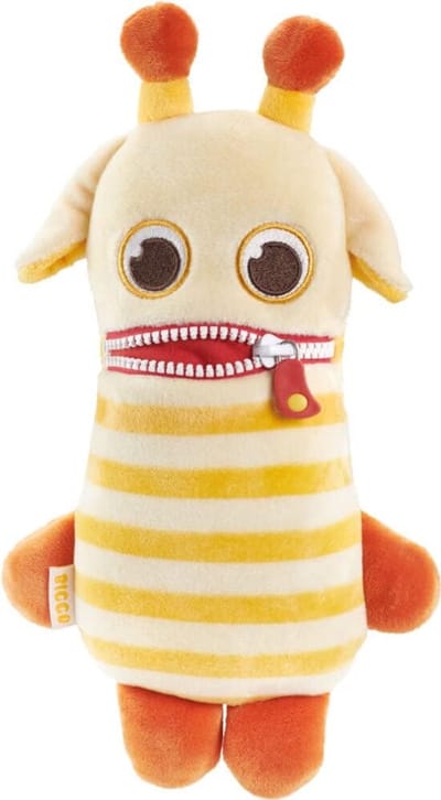 Pluche Zorgenvreter - Knuffelbeest Dier - Stress Verlichten - Ritssluiting Mond - 22 cm - Meerkleurig
