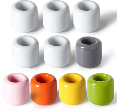 Dailygoods- Kaarsenhouder Set van 10 - Mini Kaarsenhouders - Keramiek - Cilindrisch Ontwerp - Hittebestendig - Diverse Kleuren - Kandelaar