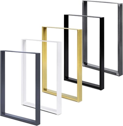 Tafelpoot Set - Meubelpoten Onderstel - DIY Tafel Maken - Gesloten Profielbuis - 80x72 cm - Industriële Lak