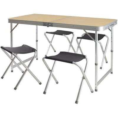 CRIVIT Campingtafel met 4 krukken
