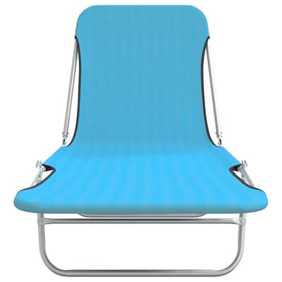 vidaXL - Ligbedden - inklapbaar - 2 - st - staal - en - stof - blauw